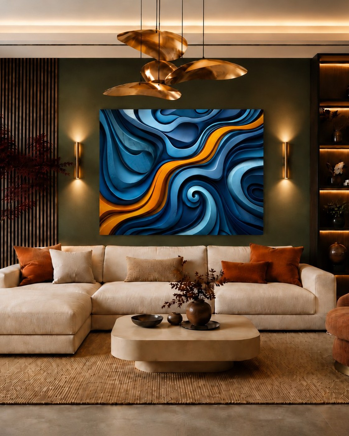 Muro de sala decorado con cuadro ETERIAL